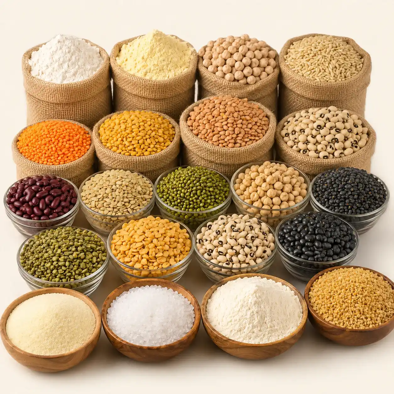 Daal & Staples including dals, pulses, beans, chickpeas and grocery essentials